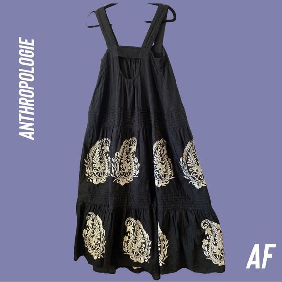 ANTHROPOLOGIE FELICITY MAXI DRESS NEW SIZE SMALL BLACK - Picture 8 of 12